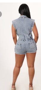 Acid Wash Denim Jumpsuits