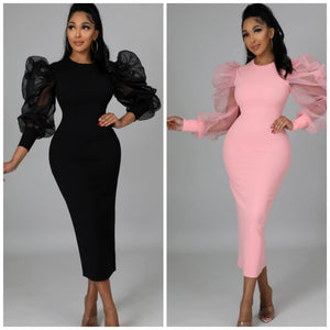 Skylar Sheer Sleeve  DRESSES